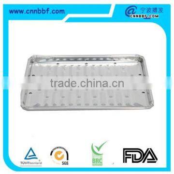 aluminium foil container with clear plastic domes for food serving and storing