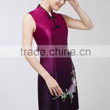 100% Silk Dress With Handmade Embroidery Artworks- Suzhou Embroidery