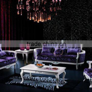 White frame silver carving sofa set A80092