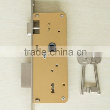 bright brown mortise door lock