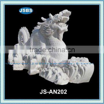 garden decorative carved white marble dragon statue