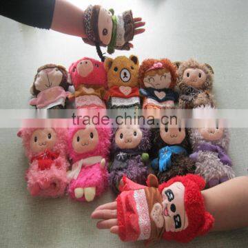 2014 New arrival fashion plush toy design winter warm gloves