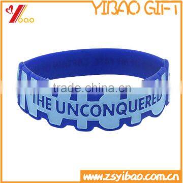 Promotional Custom Design High Quality Embossed / Debossed / Printed Logo Silicone Wristband Bracelet