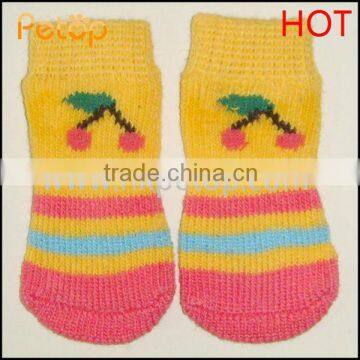 Cherry Cheap Striped Dog Socks Manufacturer