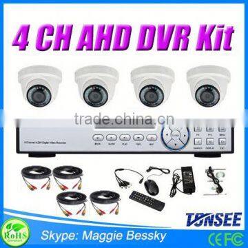 Video camera cctv kit 4 camera 1.0MP 4 channel DVR AHD security camera system,alarm systems