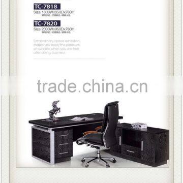 2 Step Black Modern Office Desk photo-2