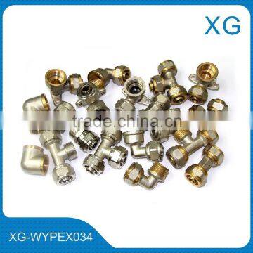 Brass compression fittings/PEX-AL-PEX PE pipe fittings/16mm brass fittings for gas pipe