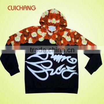 dye sublimated full print pull over mens hoodies