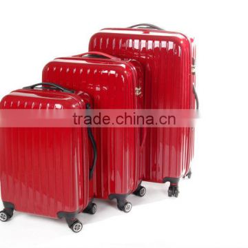 100% Pure PC Travel Suitcase 3 PCS Luggage Bag with TSA 4 360 degrees double wheels 100% Pure PC Trolley Luggage