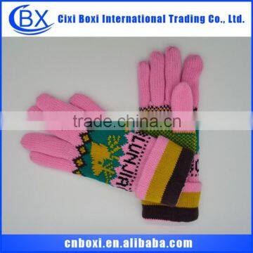 Continued hot jacquard snow cute lady knitted glove