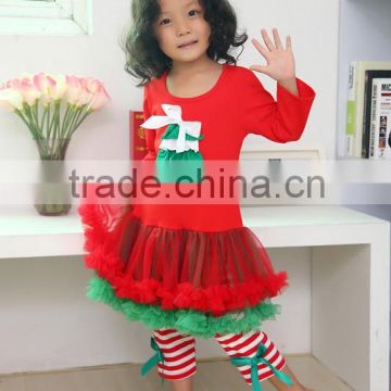 Wholesale 2016 Hot sale clothing girls boutique clothing infant veil clothes baby fall/winter set red and white stripe