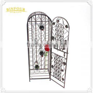 Best Price Antique Metal Display Rack Wrought Iron Corner Wine Cabinet photo-3
