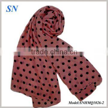 Polka-dot broad chiffon scarves for women