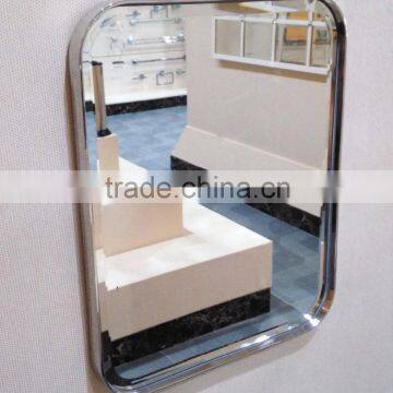 polished chrome metal framed bathroom mirror wall mirror