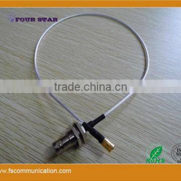 500mm RG316 Cable Assembly with SMB Male Crimp to BNC Female Bulkhead Crimp Connectors