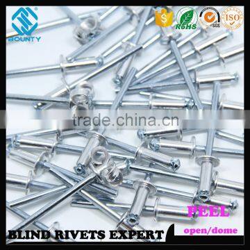 HIGH QUALITY OPEN END FACTORY PROTRUDING CROWN HEAD ALUMINUM PEEL RIVETS photo-6