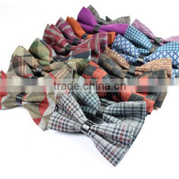 New men bow tie,imitation wool double layer leisure grid bowtie,party fashion neckwear accessories