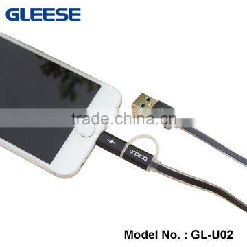 2 in 1 Micro USB Data/ sync charging cable for samsung and iphone