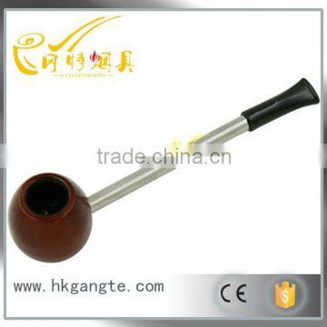 Hot newest Thin rod with metal wood smoking pipe