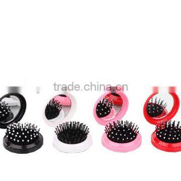 2015 Mini Folding Rianbow Hair Brush With Mirror