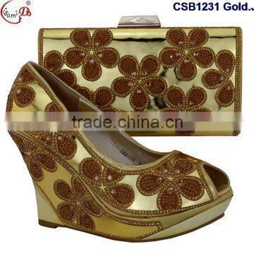 CSB1231 Chowleedee Fasion Latest Fashion Woman Italy Style High Heel Sandal Shoes With Matching Bag photo-2