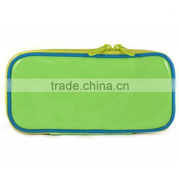 Fashion PU green simple cosmetic bag made in china