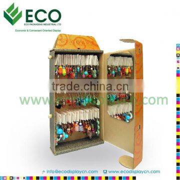 Cardboard material wall mounted paper display for keychain display rack