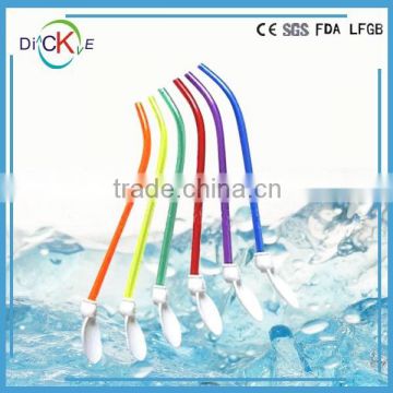 crazy design plastic straw spoon for promotions