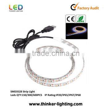 5v led strip light USB 5050 30cm 50cm 100cm 200cm red bright 10mmPCB waterproof/non-waterproof