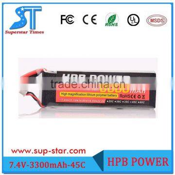 Lipo Battery 7.4v 35c 3300mah 2s for RC Quadcopter Supplier's Choice photo-2