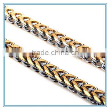 Mens boys two tone link Chain cuban curb chain stainless steel chunky necklace wholesale