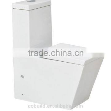 One Piece Ceramic Toilet bowl , Square 1.6 GPF Elongated 1 Piece Toilet with Soft Close Seat