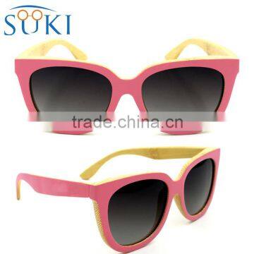 2016 New Design Painted Colorful Bamboo Frame Glasses with polarized lens