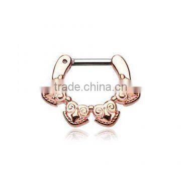 Septum Clicker Tribal Tetra Septum Ring Jewelry