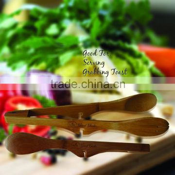 Salad food Tongs bamboo Spoons Tongs Set Bamboo kitchen Utensils