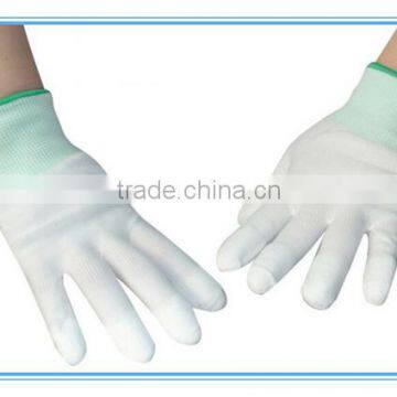 Protect hands Cleanroom PU Finger Coated Nylon Gloves