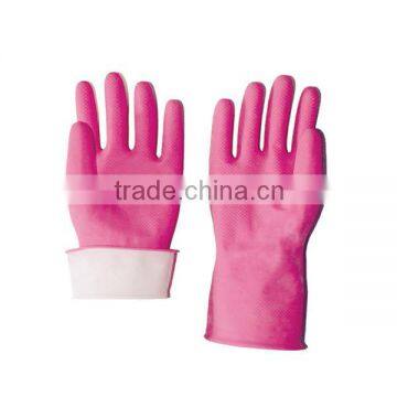 pink latex washing gloves