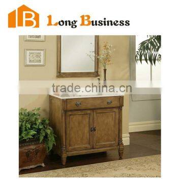 LB-LX2216 Free-Standing Solid Wooden single Sink Bathroom Vanity