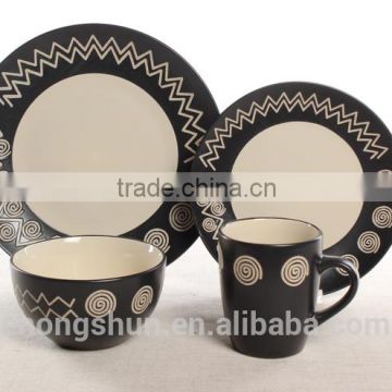 Wholesale 4pcs Color Glazed Ceramic Dinner Set