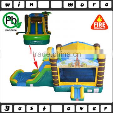 Used Commercial Rainbow Inflatable Combo for kids, Giant Inflatable Bounce House Slide for Sale