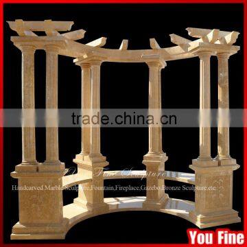 Hand Carved Garden Gazebo With Pillars For Sale