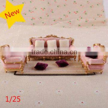 scale model sofa, miniature sofa,elegant sofa sets, European style cloth handmade sofa set