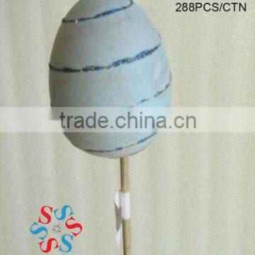 2014 Hot Sale Artificial Polyster Easter Egg With Stem For Christmas And Home Decoration