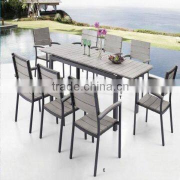 Hotsale WPC Plastic Wood Extensible Dining Table Set FCO-P05