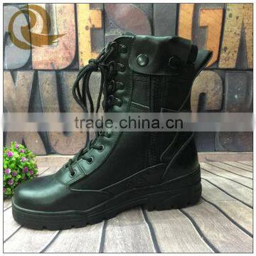 Wholesale men black genuine leather army tactical combat boots