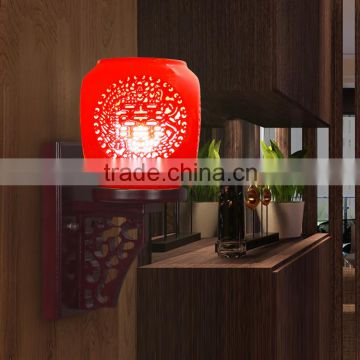 Jingdezhen hollow China red wall light lamp lights vintage wall lamp