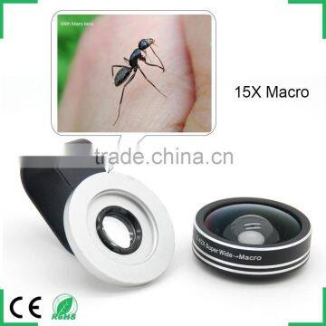 new products 2016 innovative products wide angle camera lens 15x macro 2-in-one lens kit for iPhone 6s samsung s6 huawei P8