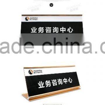Polished Aluminum Desk Sign Holder photo-5