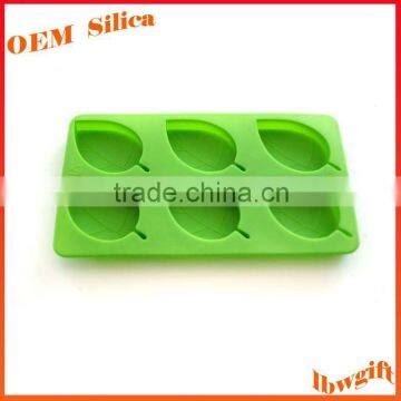 Green leaves shape FDA kitchen utensils silicone ice tray