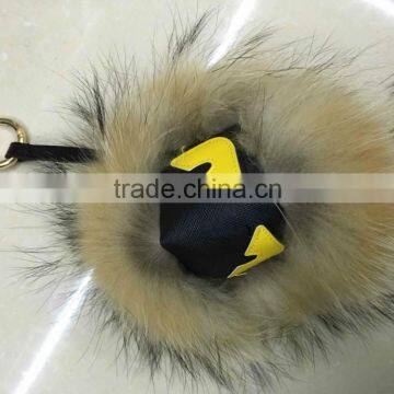 Hot Fashion Raccoon Fur Accessories Monster Fur Keychain Leather Keychain Fur Pompoms photo-2